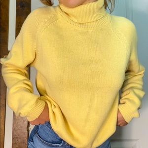 Pastel Yellow Cropped Turtleneck Sweater